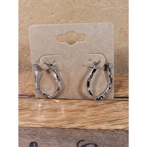 (3 for $15) JoMa Silvertone Wavy Hoops- NEW